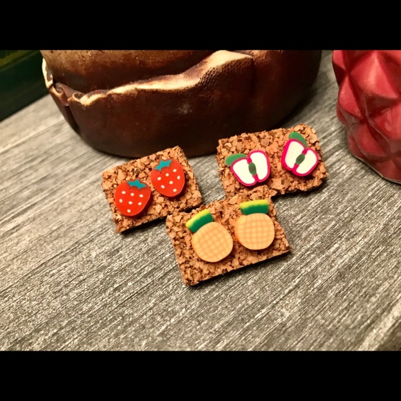 NWT! Set of Fruit Stud Earrings! 3 Pairs Total! - Picture 4 of 8